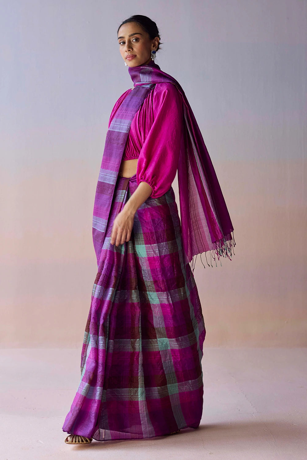Aurora Checkered Saree
