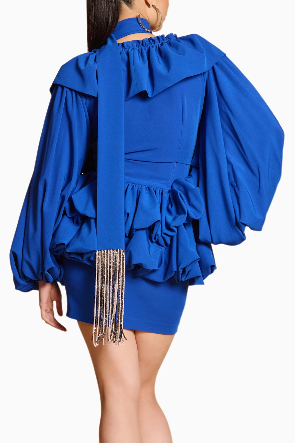 Spectrum Blue Ruffle Balloon Jacket Set