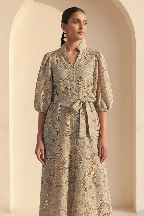 Sage Elan Midi Dress