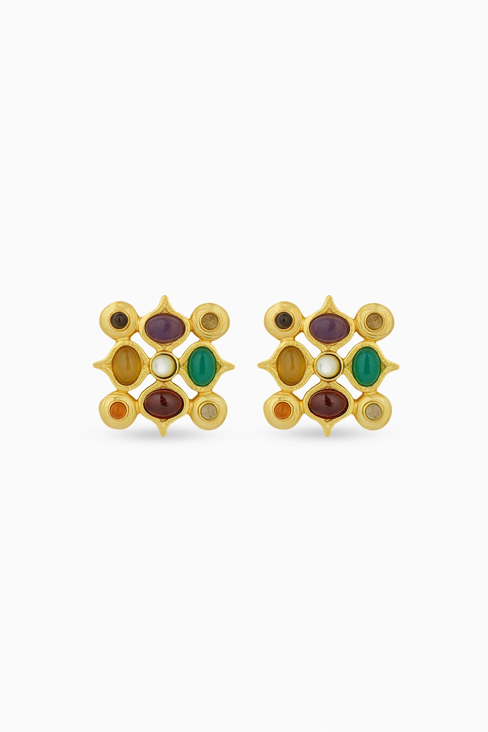Power of Nine Navratan Stud Earrings