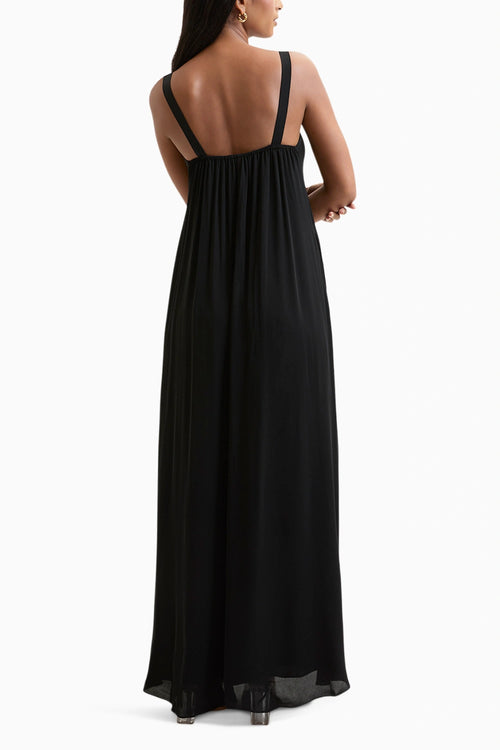Black Petra V-Neck Maxi Dress