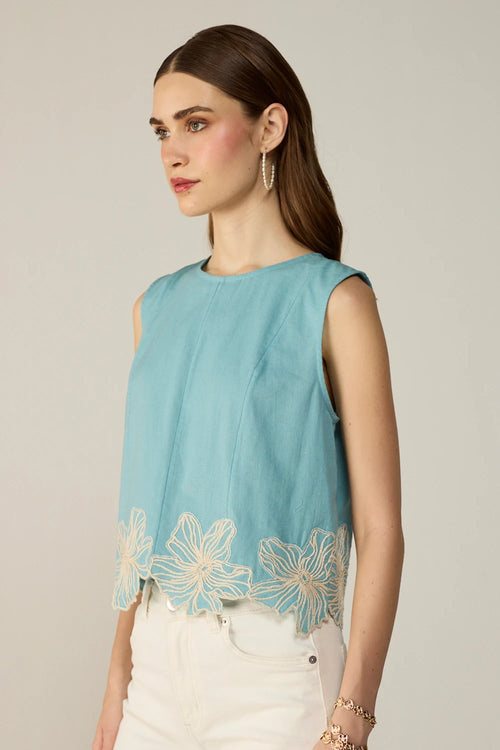 Blue Fiora Blouse