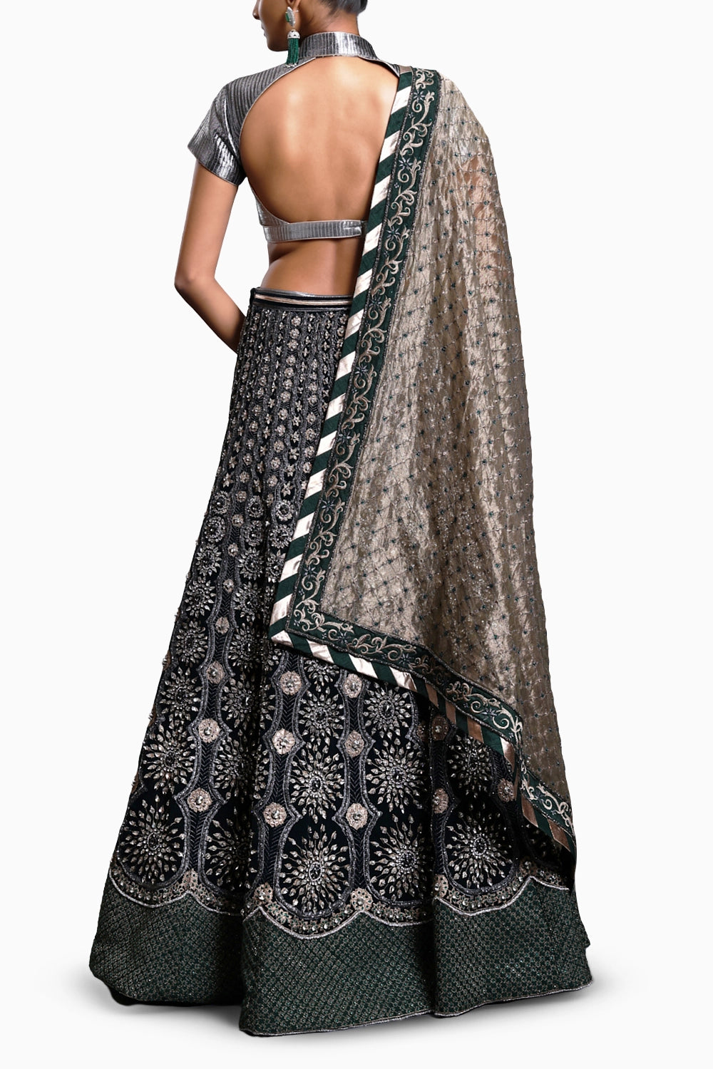 CF Emerald Applique Lehenga Set