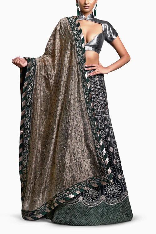 CF Emerald Applique Lehenga Set