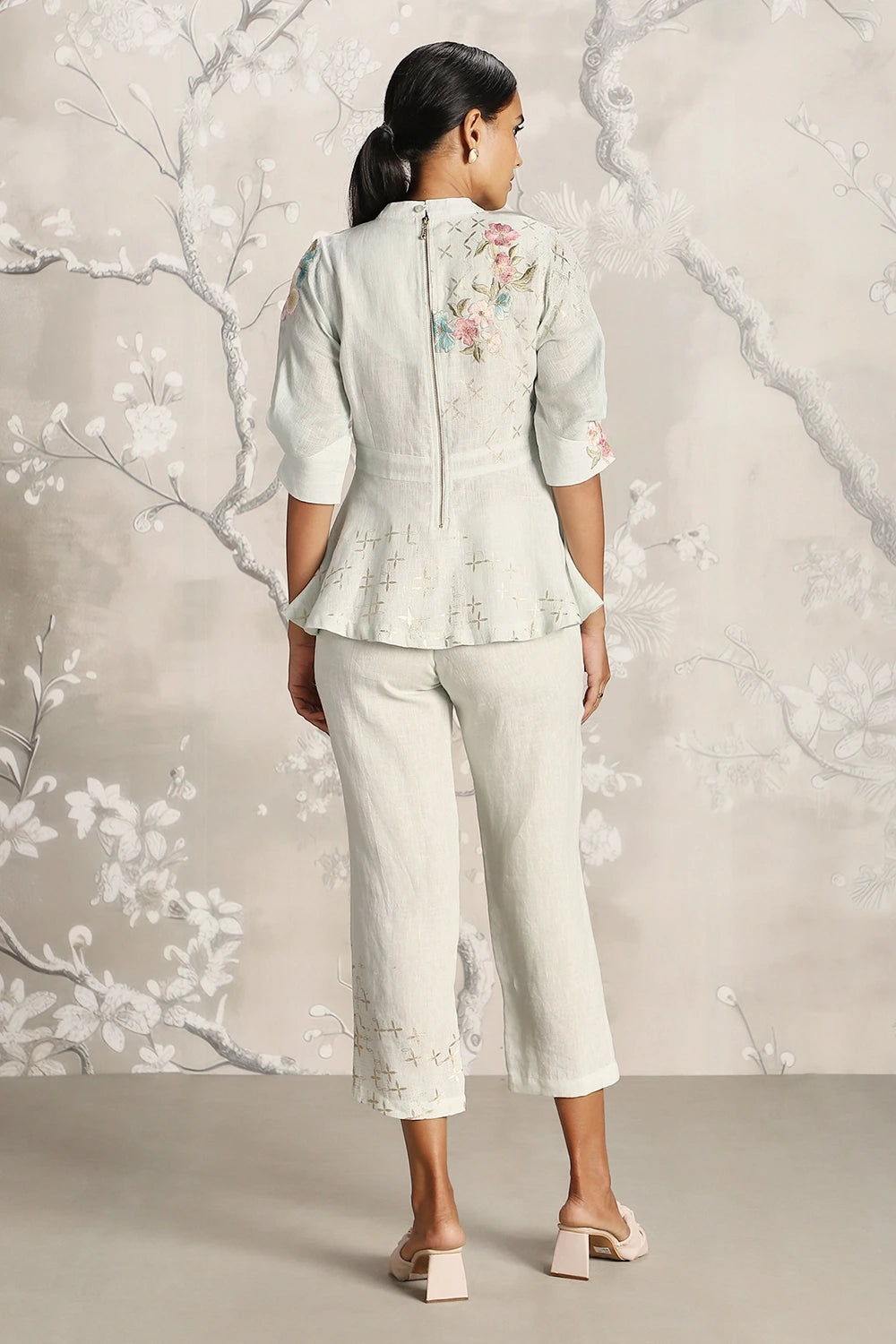 Corsage Peplum Bonny Top and Pant Set