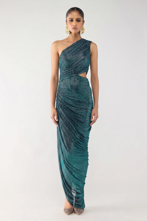 Cerulean One-Shoulder Dress