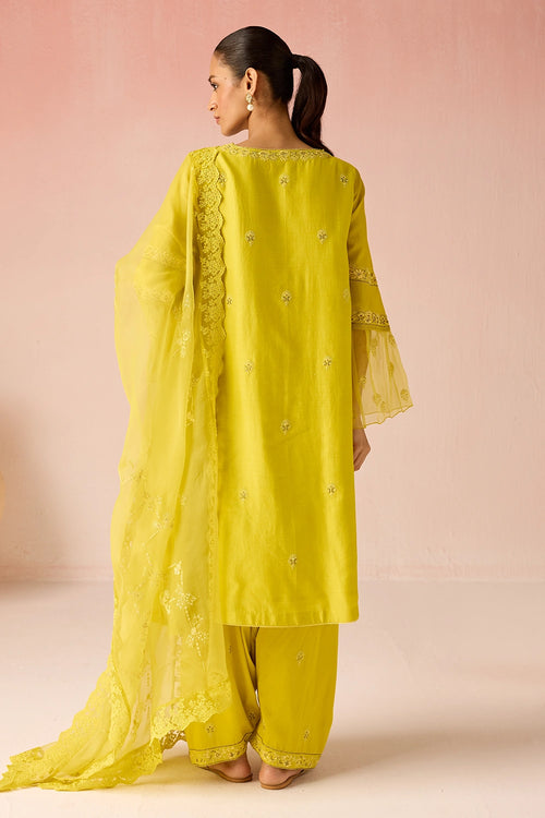 Limeleaf Bahaara Chanderi Silk Kurta Set