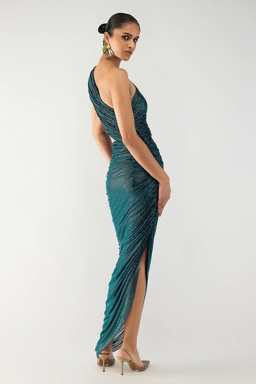 Cerulean One-Shoulder Dress