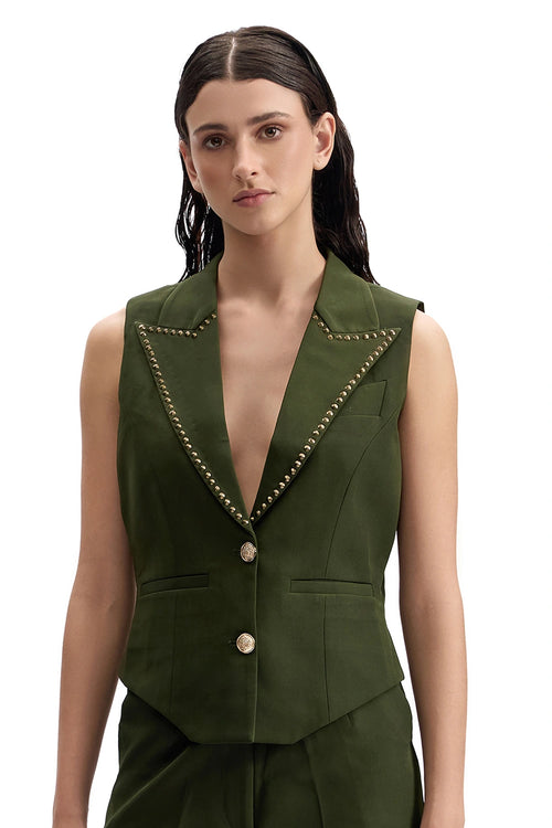 Studded Lapel Waistcoat