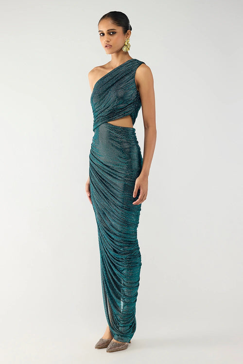 Cerulean One-Shoulder Dress