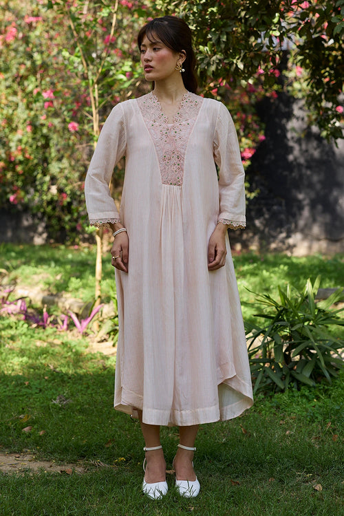 English Morning Pink Embroidered Dress