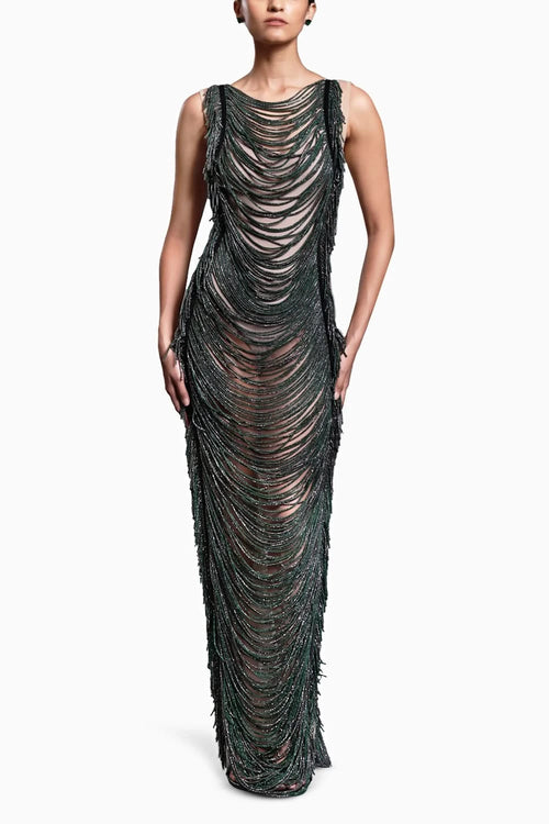 CF Emerald Crystal Rope Gown