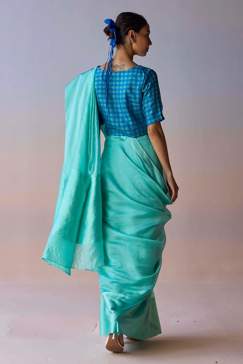 Infinite Grace Blue Saree