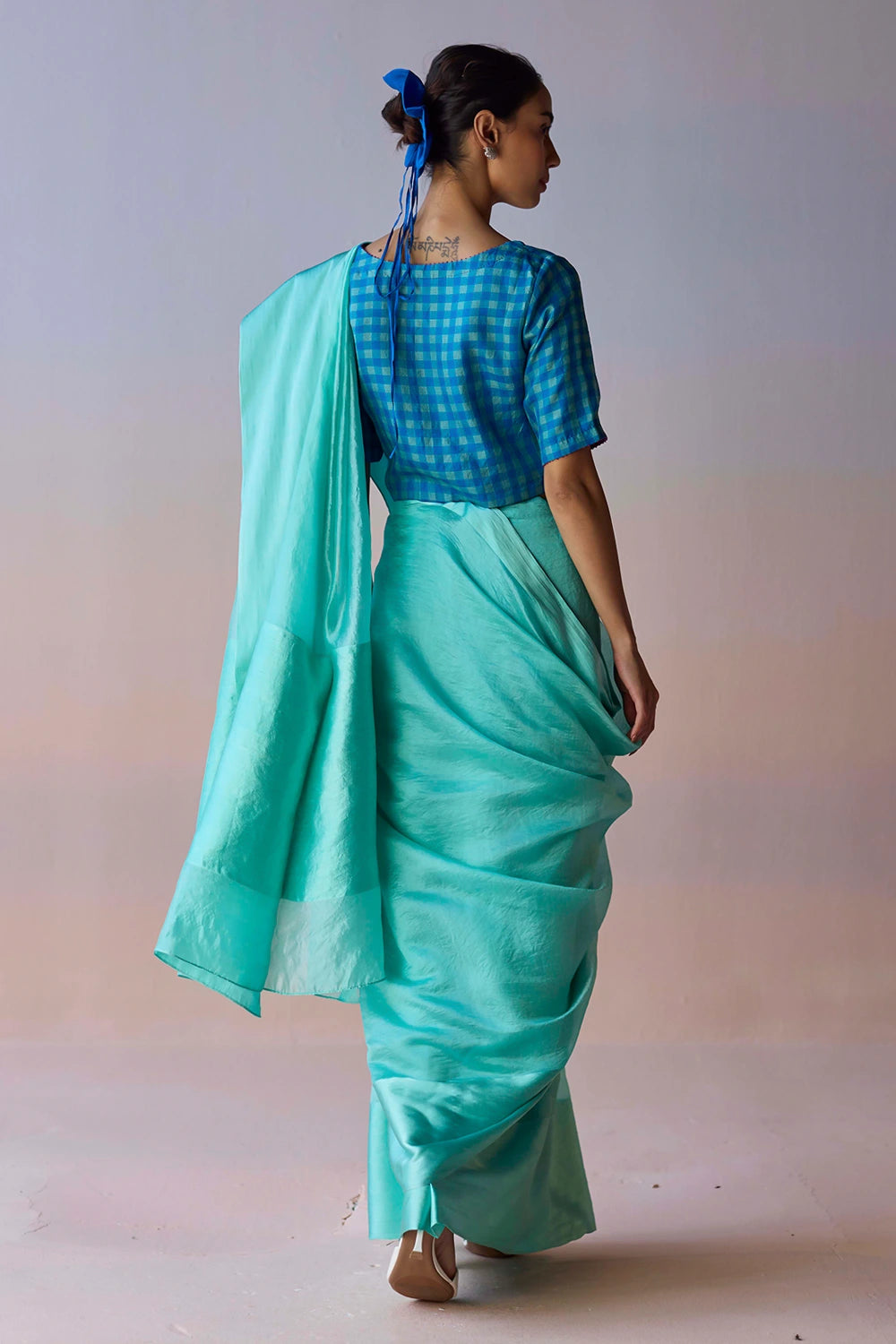 Infinite Grace Blue Saree