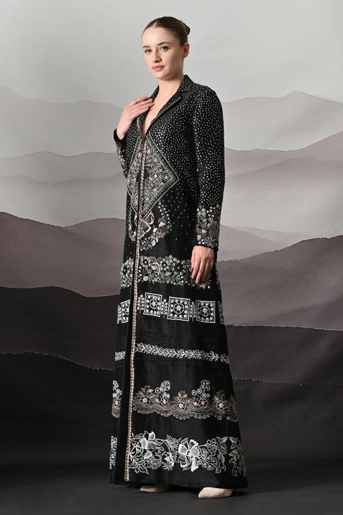 Black Jacket Defined By Precision Handwork