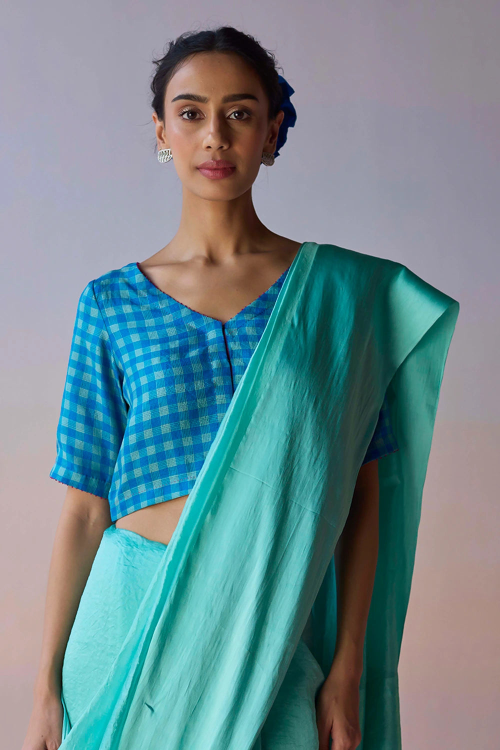 Infinite Grace Blue Saree