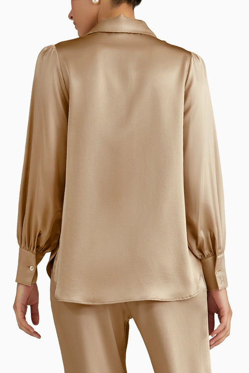 Champagne Silk Bishop Sleeved Shirt