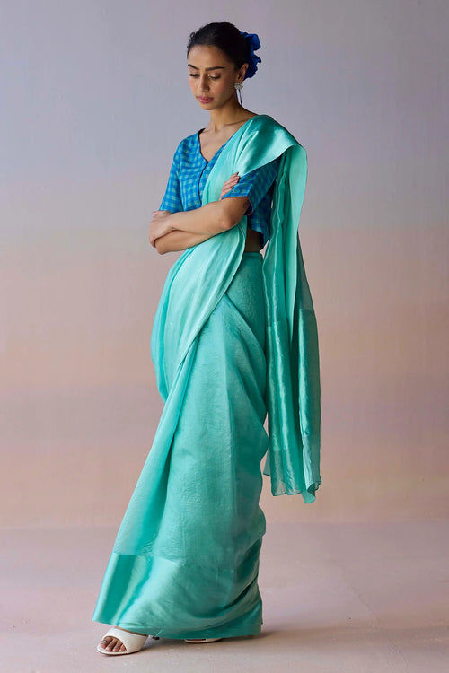 Infinite Grace Blue Saree
