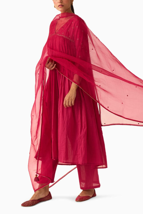 Jaina Rani Pink Kurta Set with Dupatta