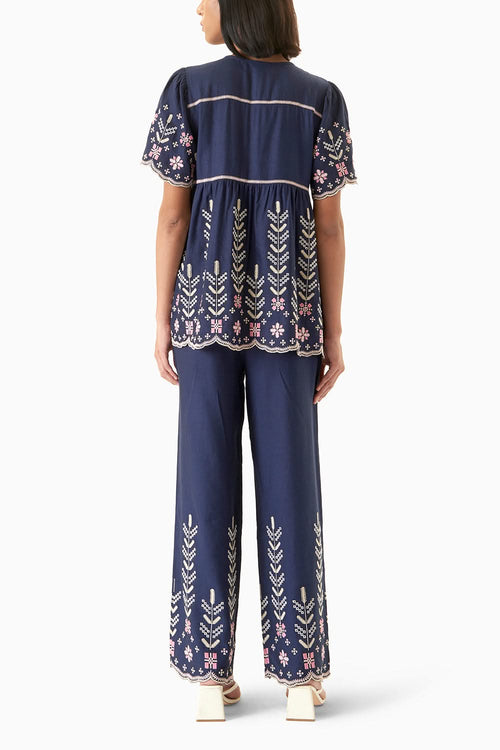 Navy Picotin Co-ord Set