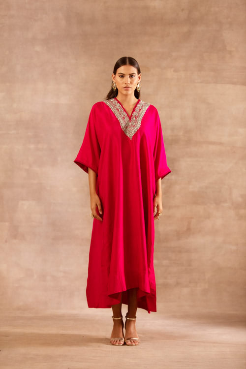 Pink Embroidered Kaftan