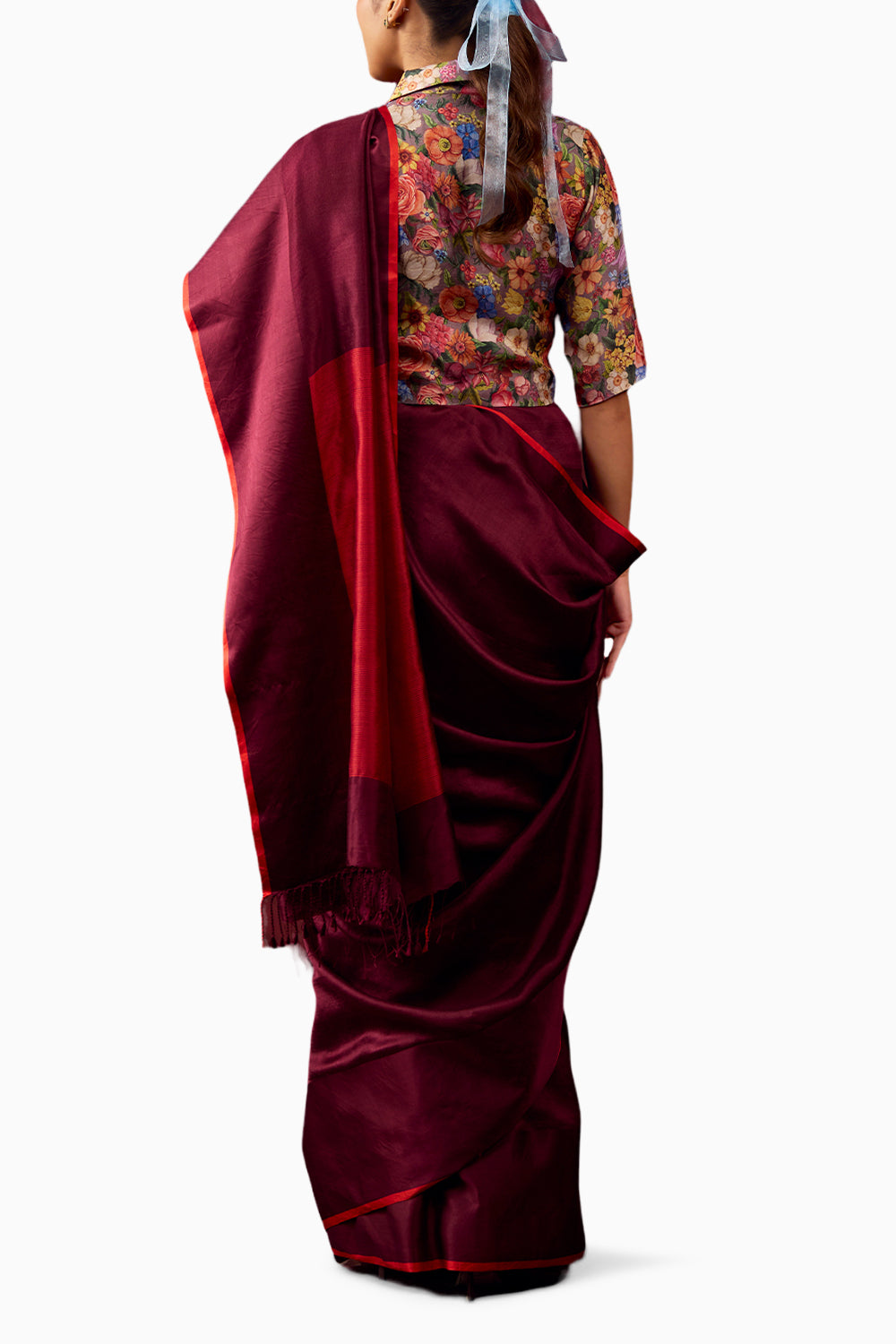 Bold Allure Burgundy Saree