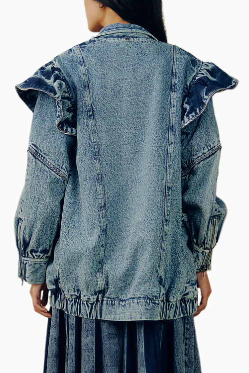 Washed Denim Oversize Jacket