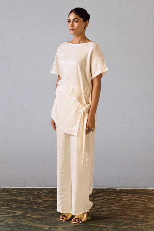 Ecru Draped Co-ord Set