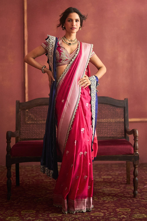 Owl Blouse with Banaras Saree
