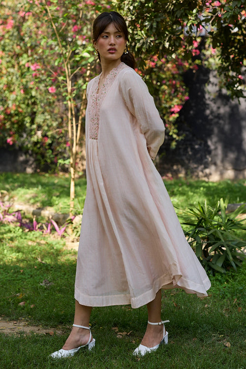 English Morning Pink Embroidered Dress