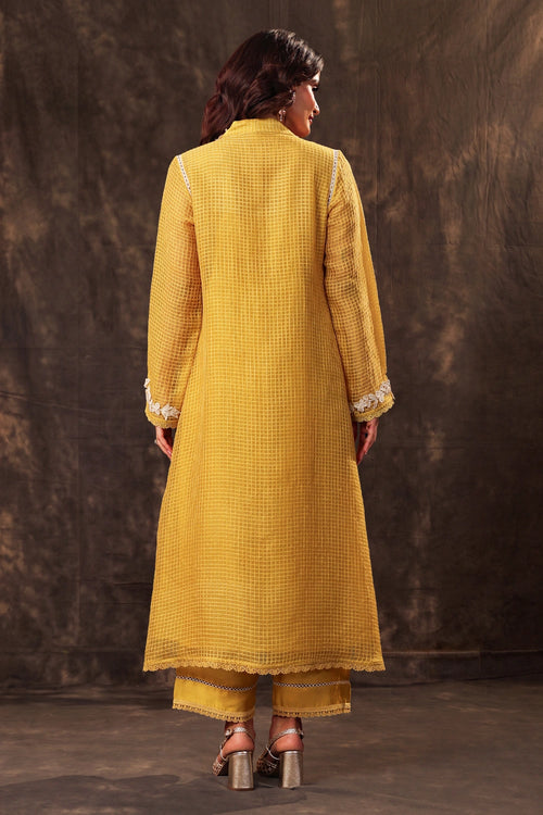 Vaayu Yellow Tie-up Kurta Set