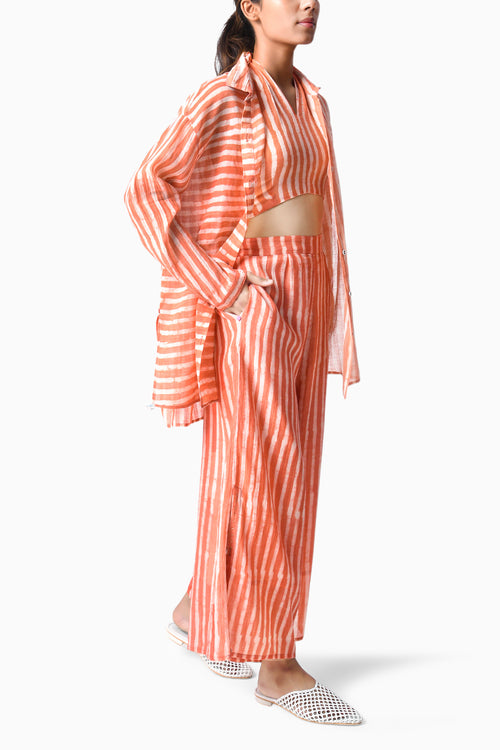 Coral Shirt Co-ord Set