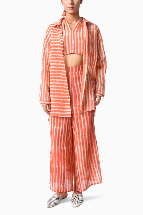 Coral Shirt Co-ord Set