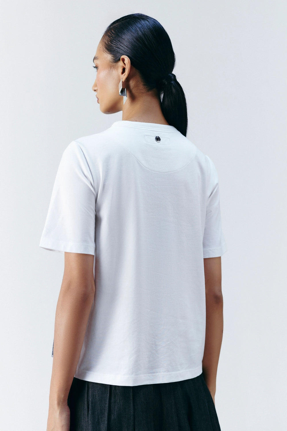 White Weave Work T-Shirt