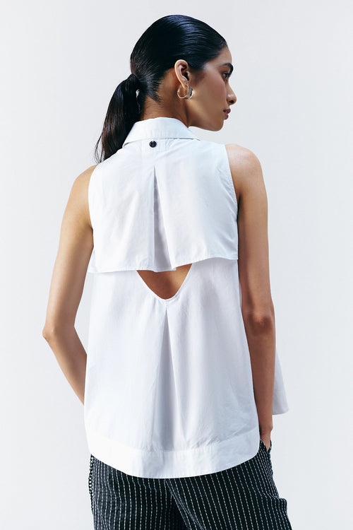 White Feather Embellished Shirt