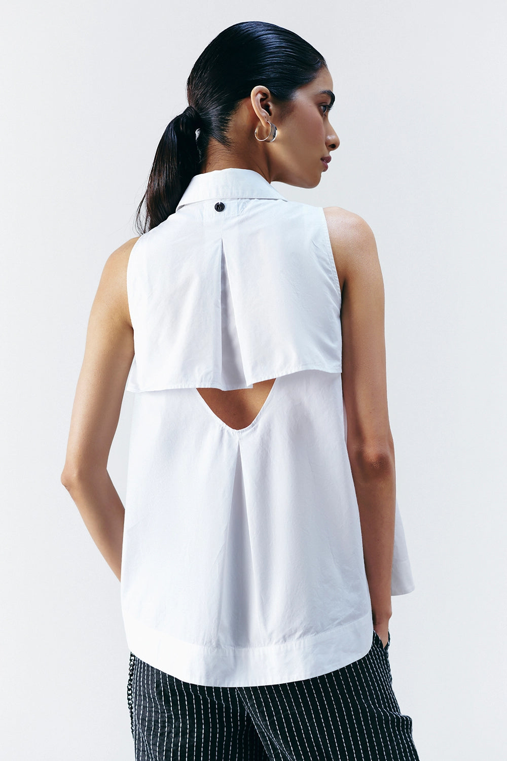 White Feather Embellished Shirt