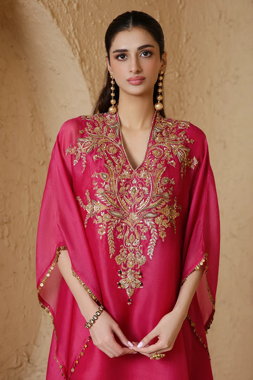 Zar Rang Pink Heavy Kaftan Set