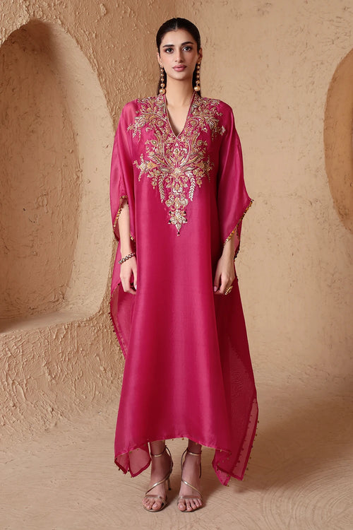 Zar Rang Pink Heavy Kaftan Set