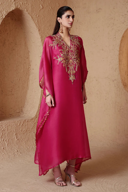Zar Rang Pink Heavy Kaftan Set