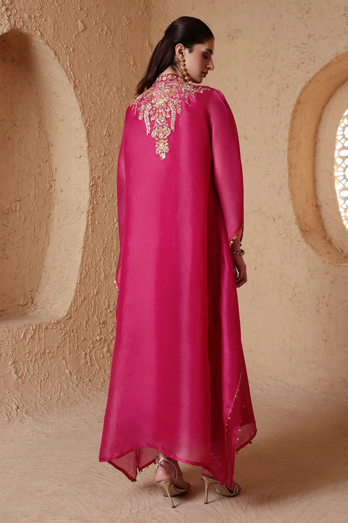 Zar Rang Pink Heavy Kaftan Set