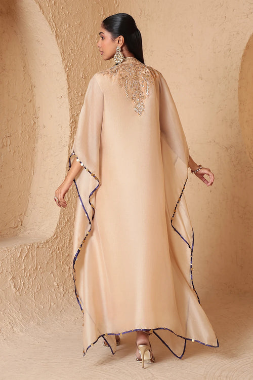 Zar Rang Ivory Heavy Kaftan Set