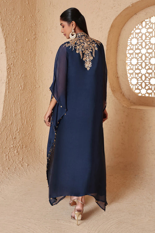 Zar Rang Blue Heavy Kaftan set