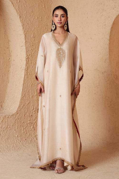 Mehrang Ivory Kaftan Set