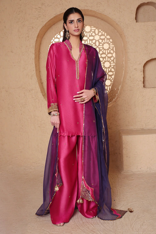 Mehrang Pink Short Buti Kurta Set