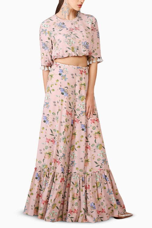 Rose Pink Nargis Pink Embroidered Set