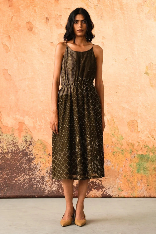 Olive Waves Dress