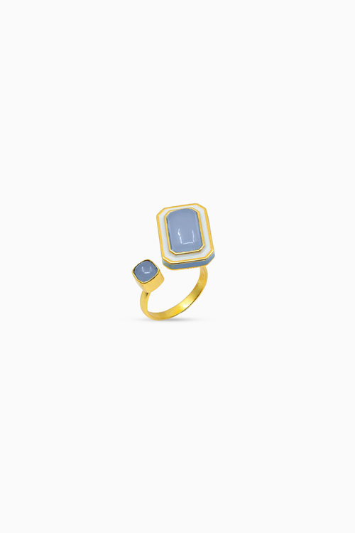 Ripple Blue Float Adjustable Ring