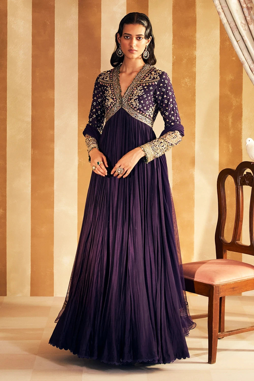 Fanon Purple Anarkali Set