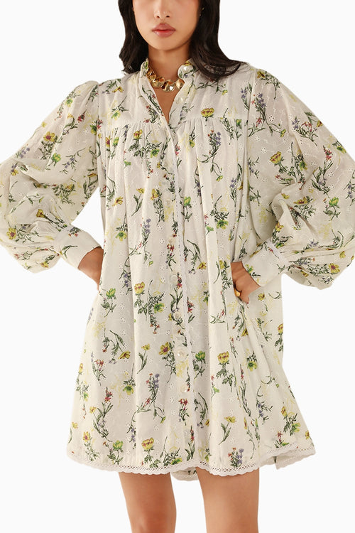 Claire White Schiffli Dress