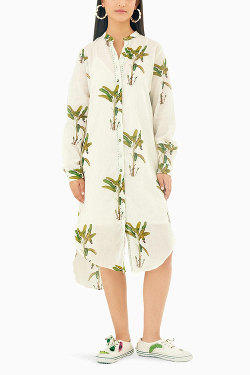 Off-White Hand Painted Shirt Dress